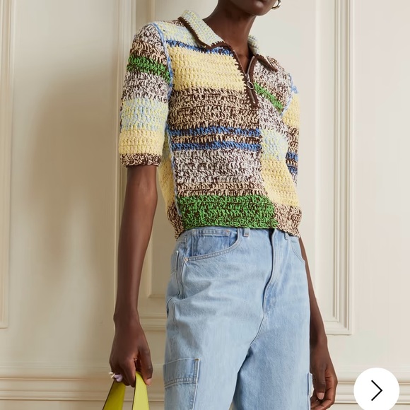 NWT Sea NY Paige Crochet-Knit Polo Sweater - Picture 2 of 12